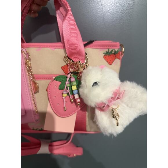 Juicy Couture Strawberry Festival Mini Bag Sandstone Multi Crossbody Charm Set - Picture 5 of 7